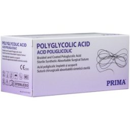 Sutura Resorbabila Acid Poliglicolic, USP 2, 75 cm, Ac Tapercut 1/2 30 mm, pentru Proceduri Generale, Prima