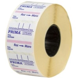 Etichete Dublu Adezive pentru Sterilizarea cu Abur, 500 Bucati / Rola, Prima