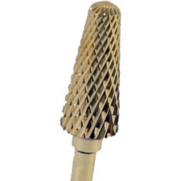Set 2 x Capete de Freza Unghii Aurita din Carbid, 6 x 14 mm, Forma Conica, Granulatie Medie, pentru Indepartare Gel si Acril