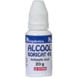 Set 2 x Alcool Boricat 4%, Solutie Dezinfectanta, Antiseptic, pentru Uz Extern, 20 g