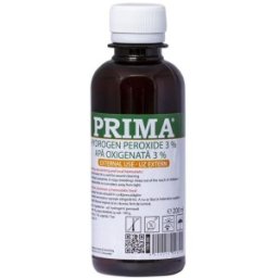 Set 3 x Apa Oxigenata 3%, Solutie Antiseptica si Dezinfectanta pentru Uz Extern, Prima, 200 ml