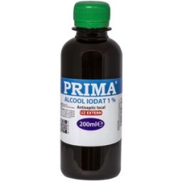 Set 2 x Alcool Iodat 1%, Antiseptic, pentru Uz Extern, 200 ml
