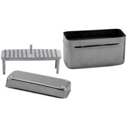 Set 2 x Cutie din Inox pentru Instrumentar Endodontic, 10 x 4 x 5.5 cm, cu Grilaj Detasabil, Prima