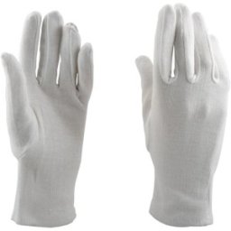 Set 3 x Manusi Prima Tricotate Interlock din Bumbac, Albe, Marimea L