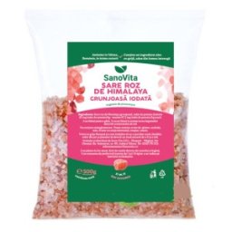 Sare Roz de Himalaya Grunjoasa Iodata, Sanovita, 500 g