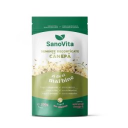 Seminte de Canepa Decorticate, Sanovita Zipper, 200 g