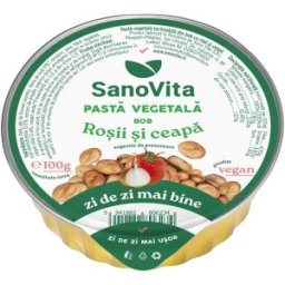 Pasta Vegetala din Bob cu Rosii si Ceapa, Sanovita, 100 g