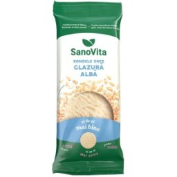 Rondele din Orez cu Glazura Alba, Sanovita, 66 g