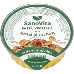 Pasta Vegetala din Bob cu Ardei si Tarhon, Sanovita, 100 g