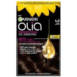 Vopsea Permanenta fara Amoniac, 4.0 Saten Mediu Natural, Garnier Olia, 112 ml