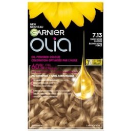 Vopsea Permanenta fara Amoniac, 7.13 Blond Inchis Cenusiu, Garnier Olia, 112 ml
