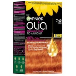 Set 2 x Vopsea Permanenta fara Amoniac, 7.40 Aramiu Intens, Garnier Olia, 112 ml