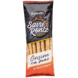 Set 5 x Grisine cu Mac din Faina Integrala de Grau, Sanovita, 50 g
