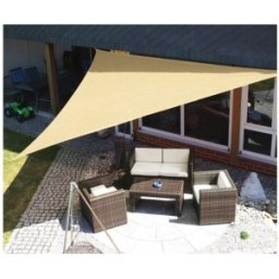 Set 2 x Panza Parasolar UV, pentru Terasa, Triunghiulara, 3 x 3 x 3 m, Crem