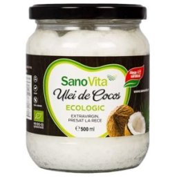 Set 2 x Ulei de Cocos Extravirgin Ecologic, Presat la Rece, Sanovita, 500 ml