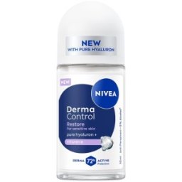 Set 3 x Antiperspirant Roll-On Femei, Nivea Derma Control Restore, 72 h, 50 ml