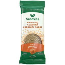 Set 3 x Rondele din Orez cu Glazura Caramel Sarat, Sanovita, 66 g