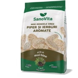 Set 2 x Mini-rondele din Orez cu Piper si Ierburi, Sanovita, 65 g