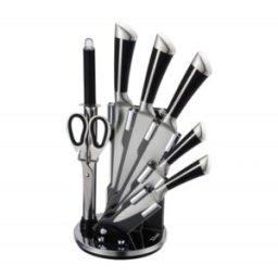 Set 2 x Cutite din Otel Inoxidabil cu Suport, 8 Piese