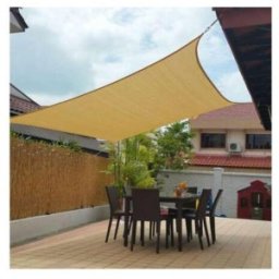 Set 2 x Panza Parasolar UV, Patrata, 3 x 3 m, pentru Umbrire Terasa, Crem