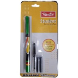 Stilou cu Doua Cartuse si Convertor Cerneala Student Montex, Blister