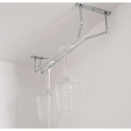 Suport Suspendat pentru Pahare, 1 Rand, 340x105x70 mm, Finisaj Crom Lucios