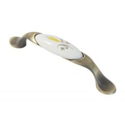 Maner Ceramica Model W0520, 96 mm, Finisaj Antic Auriu/Spic de Grau