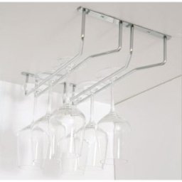 Suport Suspendat pentru Pahare, 2 Randuri, 340x205x70 mm, Finisaj Crom Lucios