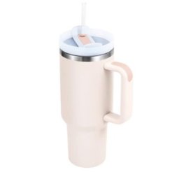 Cana Termica din Inox cu Paie, Perete Dublu, 1183 ml, Pastel, Newalor