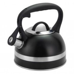 Set 2 x Ceainic Inox cu Fluier, Capacitate 3 l, Negru