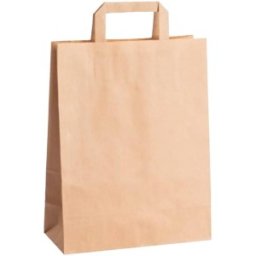 Set 2 x 250 Pungi Hartie Natur, Delivery cu Maner Plat, 26 x 17 x 25 cm