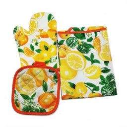 Set 2 x Textile pentru Bucatarie, Manusa, Prosop si Protectie Vase Calde, Zilan