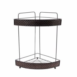 Set 2 x Coltar pentru Baie, Metal, 2 Polite