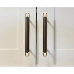 Set 2 x Maner Model Kelen, 224 mm, Finisaj Auriu Lucios/Negru
