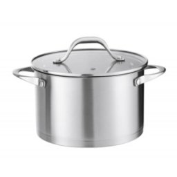 Set 2 x Oala din Inox, Capac Sticla, 24 cm, 5.5 l, Argintiu