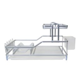 Set 2 x Suport Vase, Cromat, cu Tava din Plastic si Suport Tacamuri, 55 x 35 x 28 cm