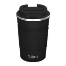 Set 2 x Termos Cafea, Capacitate 380 ml, Interior Inox, Negru