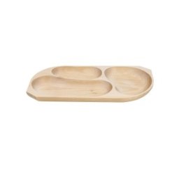 Set 2 x Platou cu 3 Compartimente, Lemn de Fag, 44 x 23 x 2.5 cm