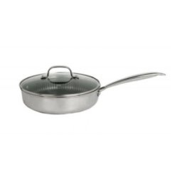 Set 2 x Tigaie Adanca din Inox, cu Capac, Strat Antiaderent, Diametru 26 cm