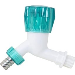 Set 4 x Robinet din Plastic, 1/2 inch, Alb / Albastru