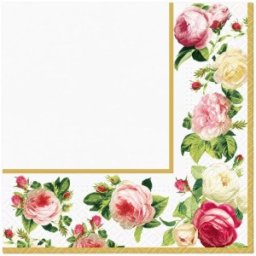 Servetele in 3 Straturi, Frame Rosy Gold, 33 x 33 cm, 20 Bucati, Elcadis