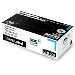 Set 2 x 100 Manusi din Nitril, Marimea L, Nepudrate, Negre, PPS Gloves