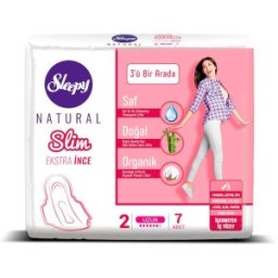 Set 2 x 7 Absorbante Sleepy Natural Long Slim, 6 Picaturi