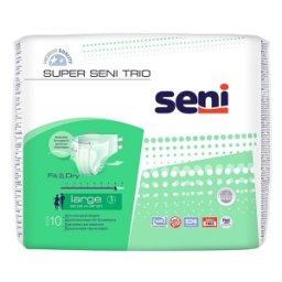 Set 2 x 10 Scutece pentru Adulti Seni Super Trio, L