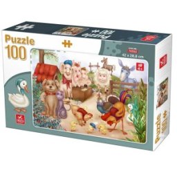 Puzzle Copii, 100 de Piese, Animale Domestice, + 4 ani, Deico