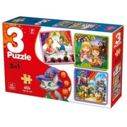 Colectie 3 Puzzle Copii, 6, 9, 16 Piese, Povesti