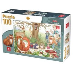 Puzzle Copii, 100 de Piese, Animale Salbatice, + 4 ani, Deico