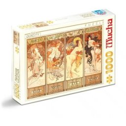 Puzzle 1000 Piese, Alphonse Mucha – Anotimpuri3, D-toys