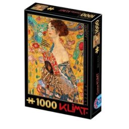 Puzzle 1000 Piese, Gustav Klimt- Domnisoara cu Evantai, D-toys