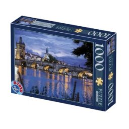 Puzzle 1000 Piese, Peisaje de Noapte, Praga, D-toys